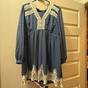 Umgee blue lace tunic/dress